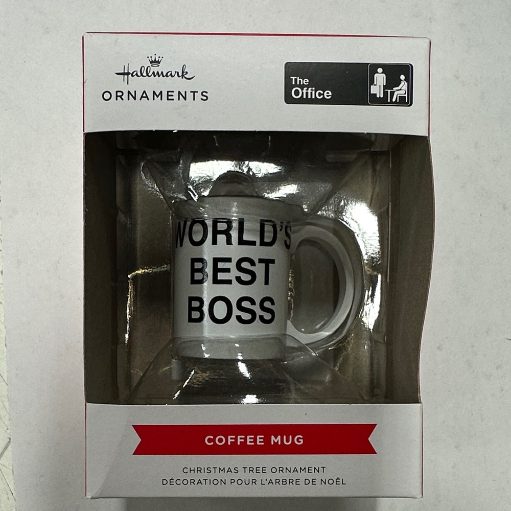 Hallmark White and Black Boss Mug Ornament